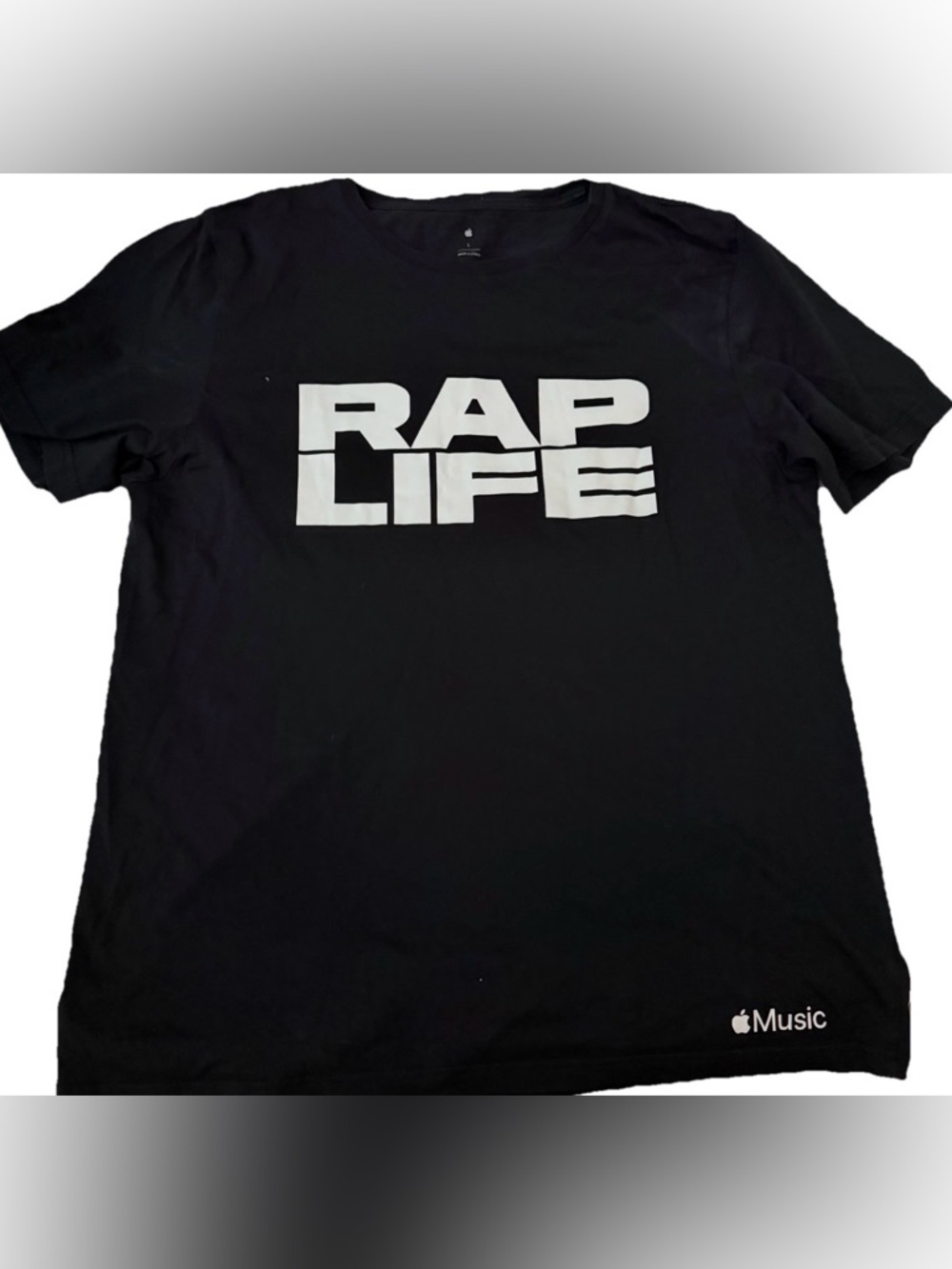 Official Apple Music RAP LIFE Employee T-Shirt Size‎ Large